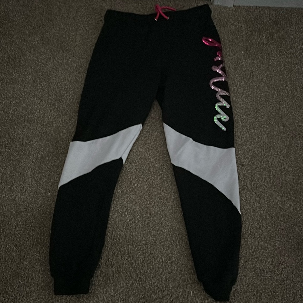 Black and white justice joggers, 12/14 girls.